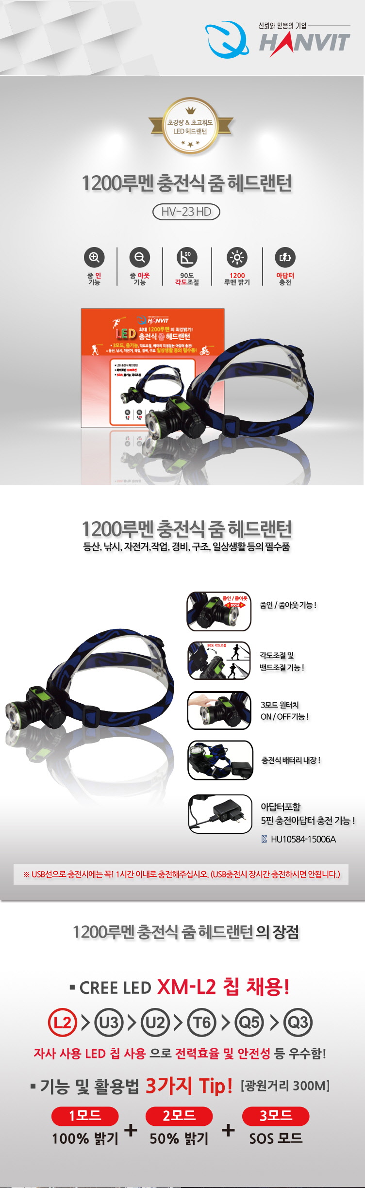 LED충전,헤드랜턴,캠핑,야간,낚시,등산/