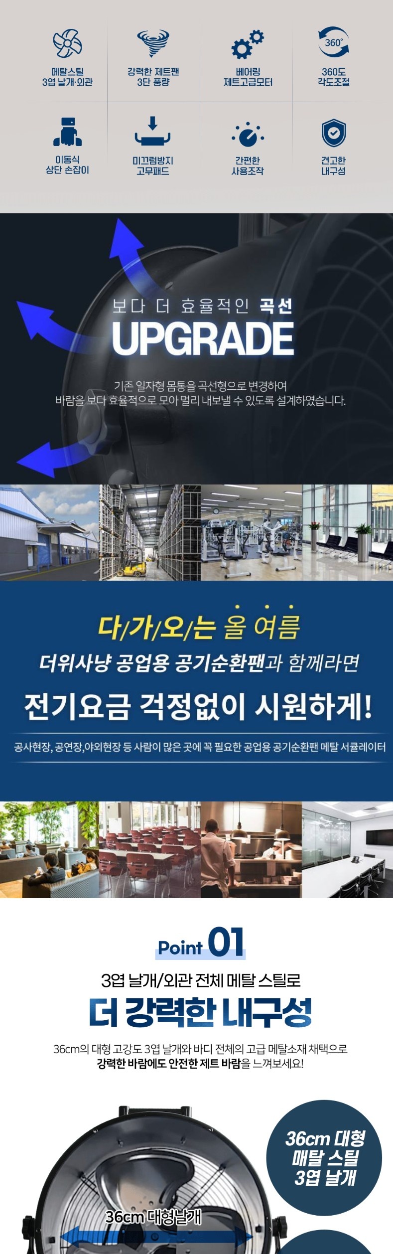 식당주방환기선풍기,카페매장냉각팬,헬스장대형선풍기,공기순환강풍팬,실내환기선풍기