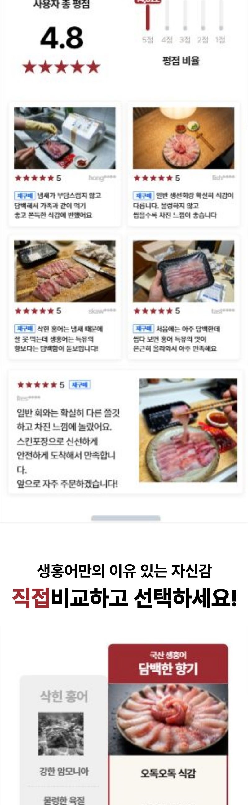목포 생홍어 홍어회 1kg 2kg
