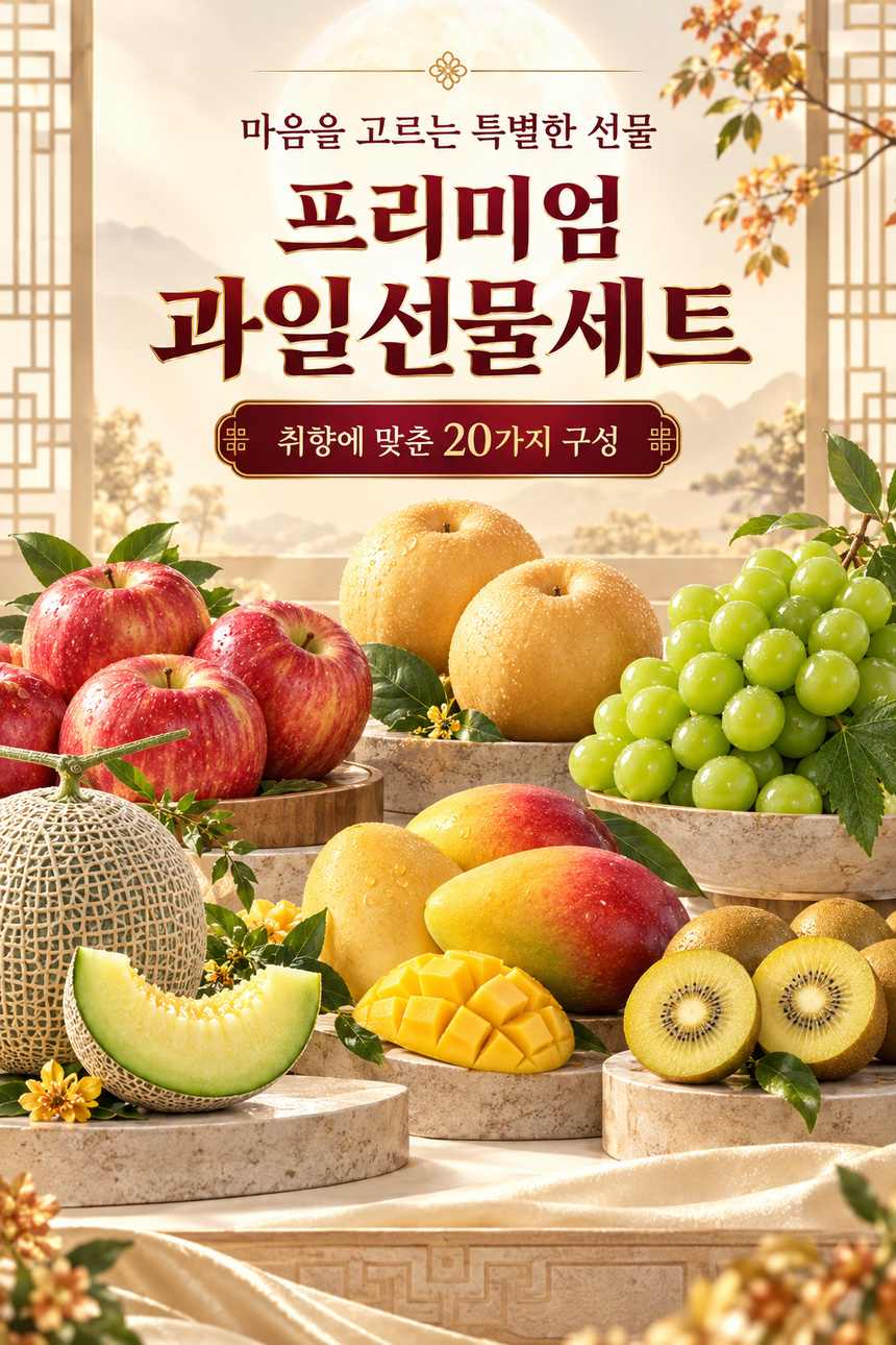 머스크메론 2개를 상자에 담은 2026년 추석 과일 선물 구성