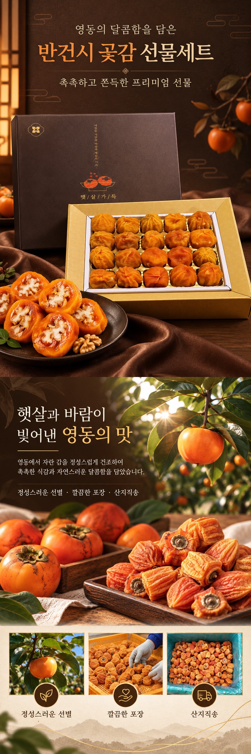 영동 대봉 반건시 20개입 선물세트 전체 구성
